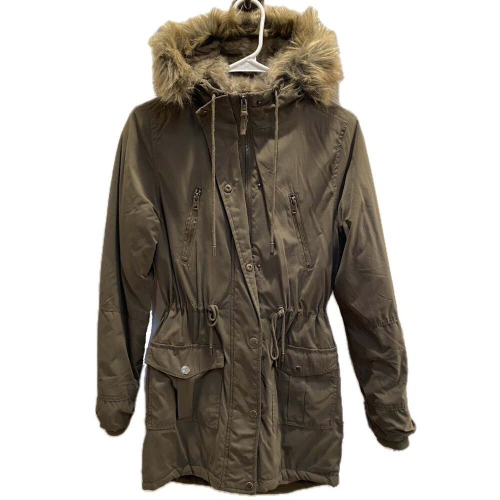 Aeropostale Olive Green Hooded Parka- Size Small